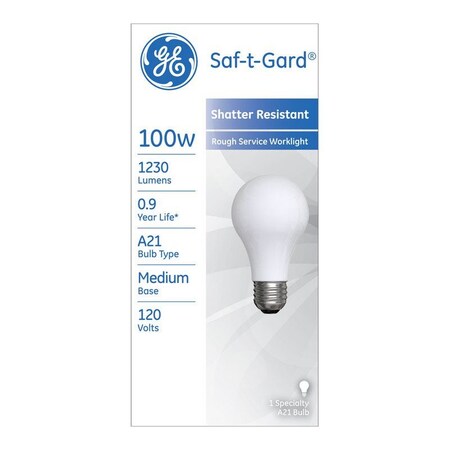 Current Saf-T-Gard 100 W A21 A-Line Incandescent Bulb E26 (Medium) Soft White 47261